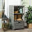 Gray Waterproof PE Rattan Pool Towel Rack with Shelves & Basket