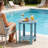 16 Inch Round Outdoor Side Table Adirondack Plastic/Resin Patio Side Table Weather Resistant End Table with Storage Shelf （Set of 2）-1624185083