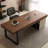 Nut-brown Rectangular Manufactured Wood desk-1235820012-1235820013