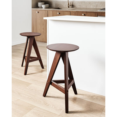 Set of 2 Wooden Bar Stools AROMA