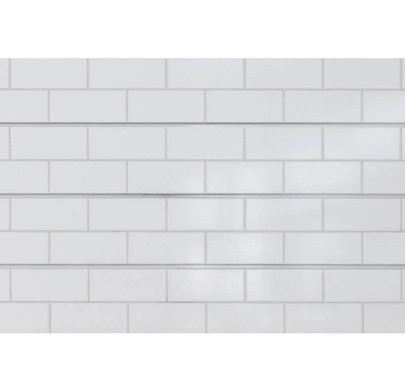 Carreau de métro texturé 24 po x 48 po, Blanc