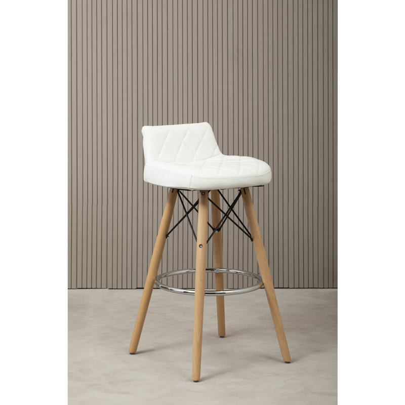 Naya Upholstered Counter Stool with Solid Wood Frame