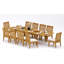 13 Pcs Grade-A Teak Wood Dining Set: 122" Atnas Double Extension Rectangle Table And 12 Caranas Armless Chairs #11Ca2800-1469229844