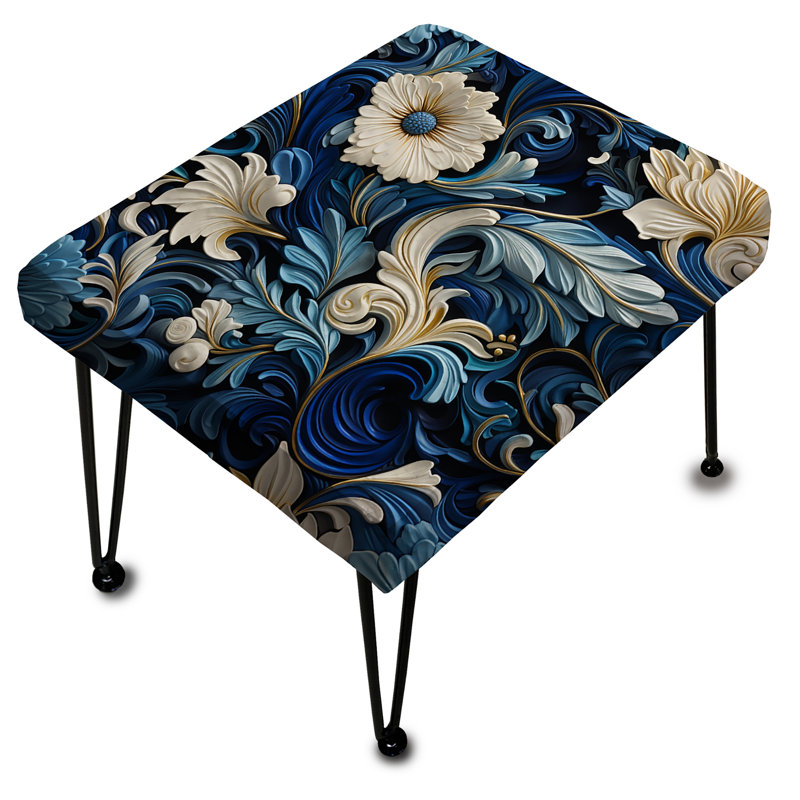 Motif victorien à volutes bleues