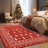 Christmas Red Area Rug Washable Non-slip Snowflake Deer Floor Carpet-1764563269