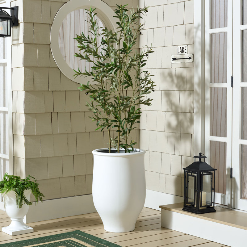 Grand pot à fleurs Halla, Blanc