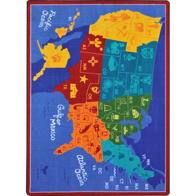 Tapis rouge touffeté States of the Nation, Rectangle 7 pi 8 po x 10 pi 9 po