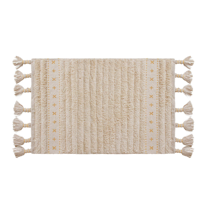 Lucky Brand Maharis Fringe Bath Rug, Ochre