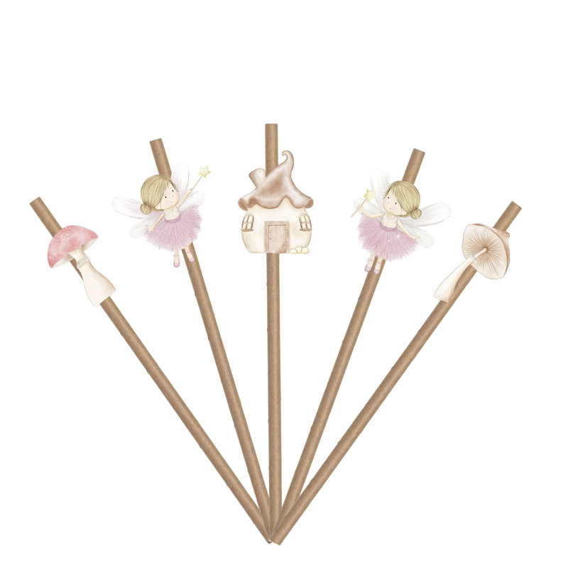 10 PCS Garden Fairy Paper Straws