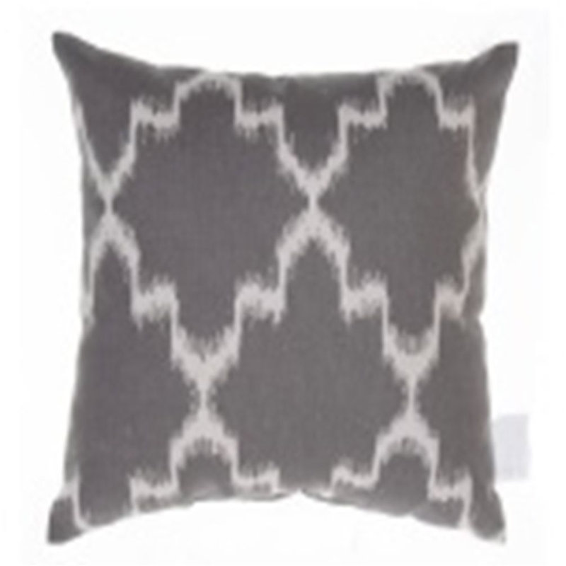 Gray And White Patterned Cushion, Feathers