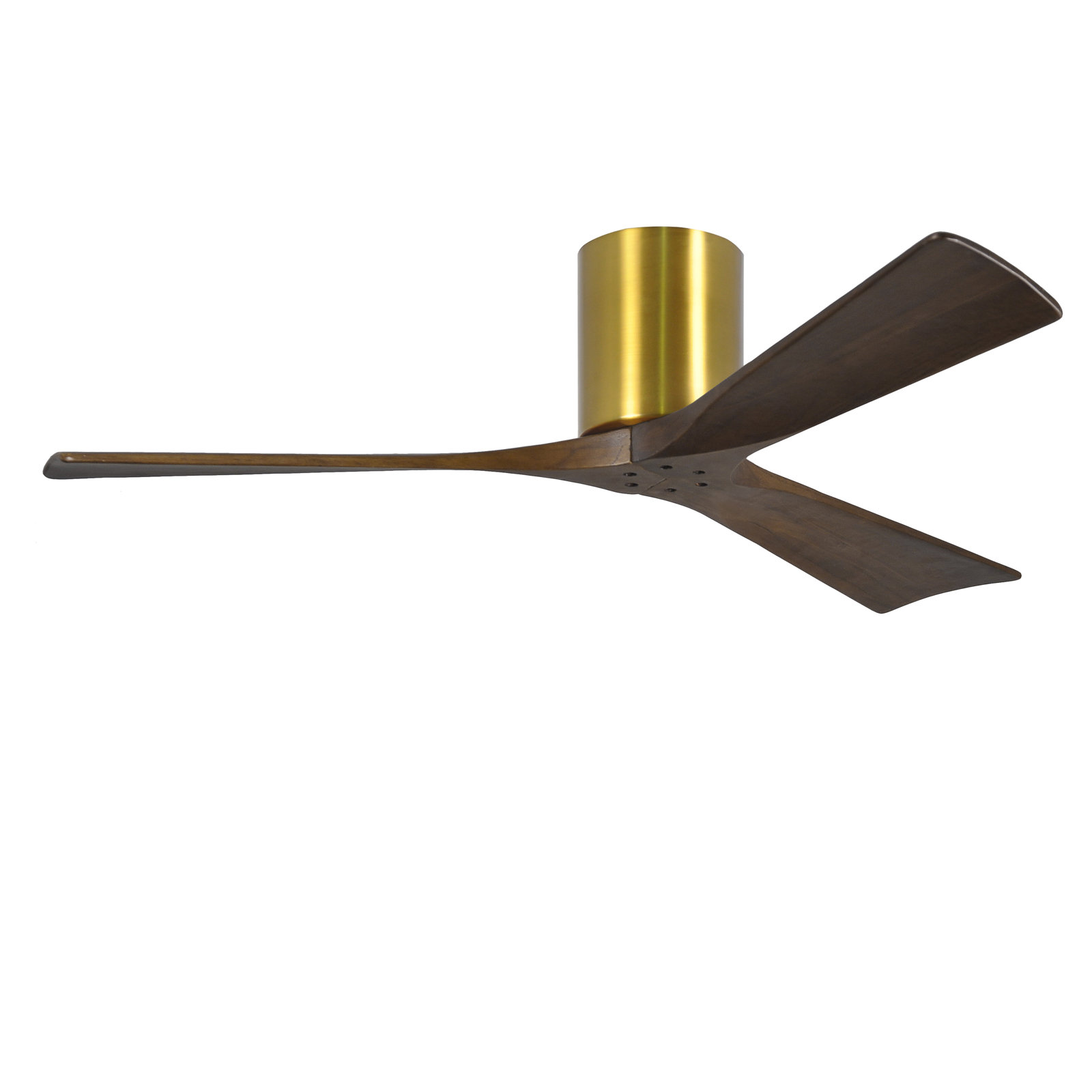 Olivier 3 Blade Ceiling Fan, Brushed Brass, Walnut Tone, 52"