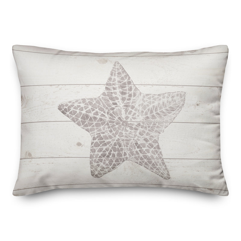  Housse et insert d'oreiller rectangulaire Starfish, Gris
