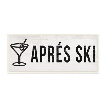 " Après Ski Phrase Martini Glass With Olive " by Daphne Polselli