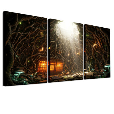 Ensemble de 3 impressions sur toile, "Fantaisie"