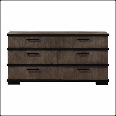 Commode moderne à 6 tiroirs avec finition bicolore, fabrication durable et tiroirs coulissants pour un rangement élégant