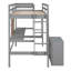 Structure de lit mezzanine en bois avec bureau et tableau d'écriture, lit mezzanine avec rangement-346272789-346272790