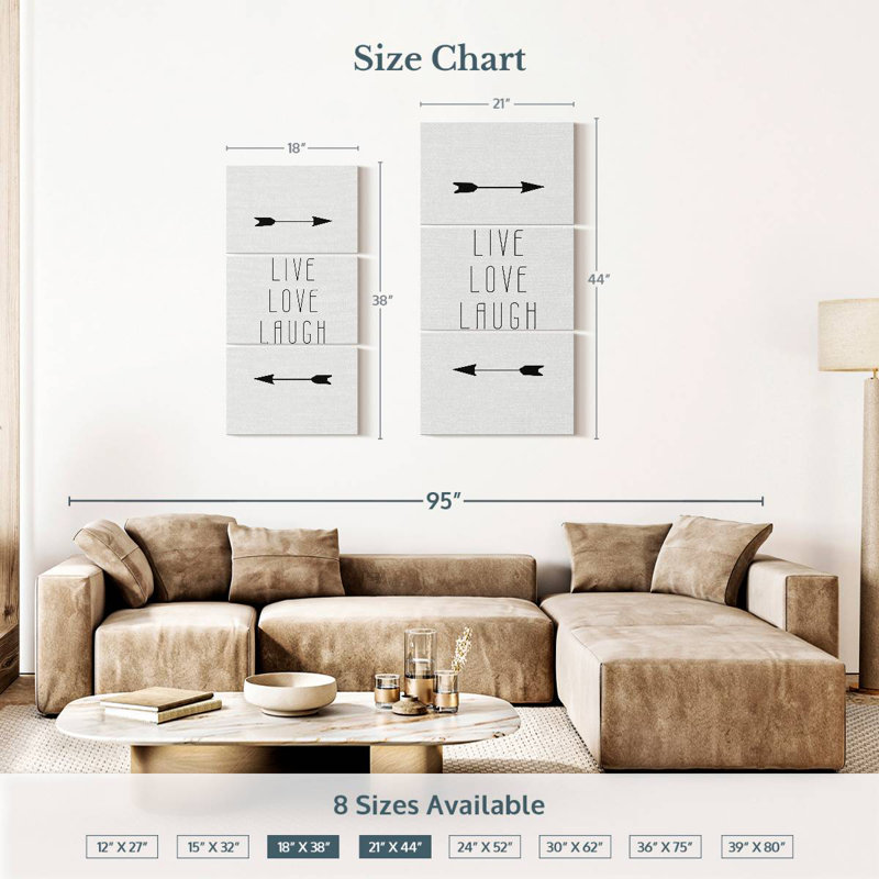 Signe «Live Love Laugh», H 38 po x l 18 po