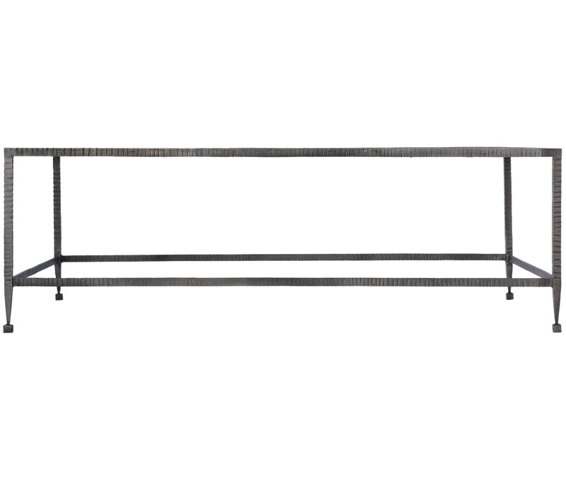 Gray Rectangular Metal Cocktail Table with Storage