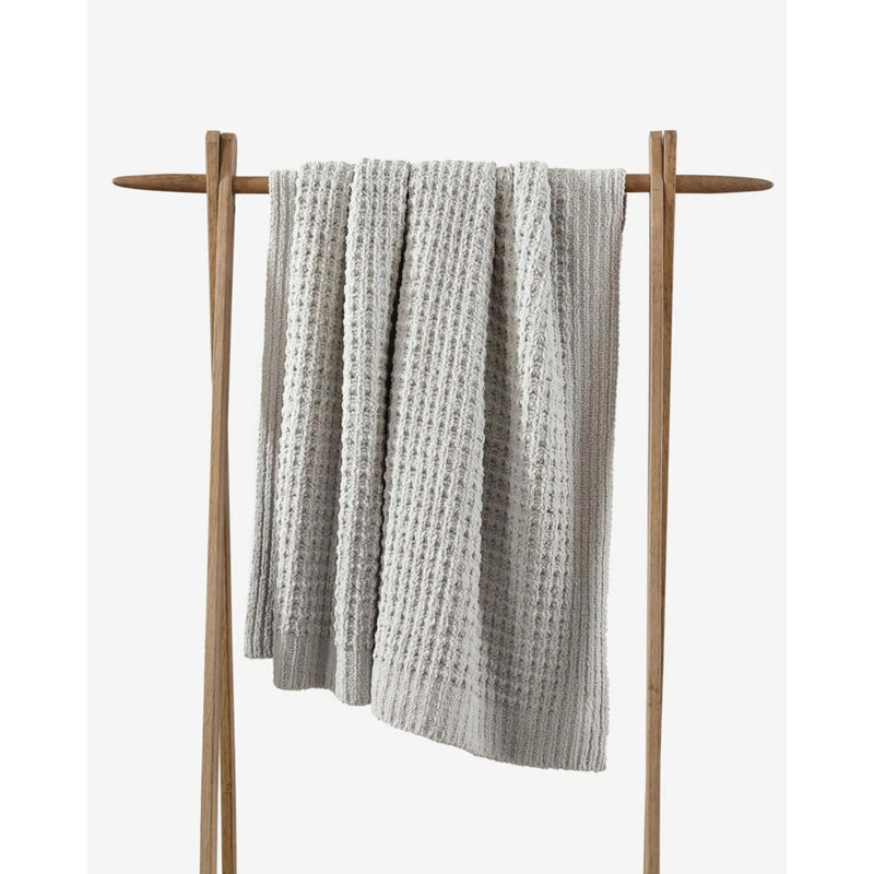 Waffle Throw Blanket, Cloud Gray