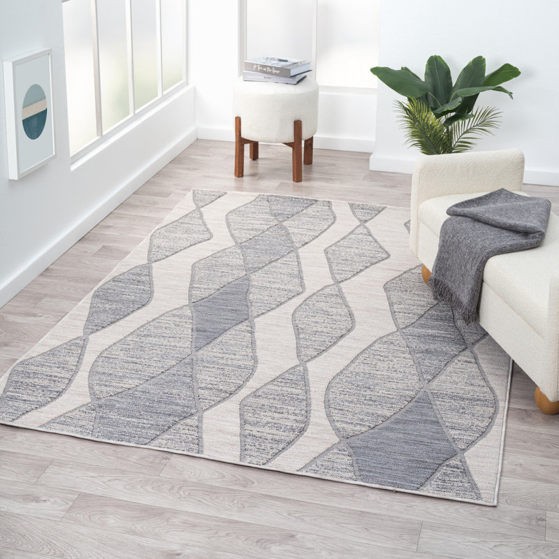 Tapis intérieur / extérieur bleu 5 pi x 7 pi