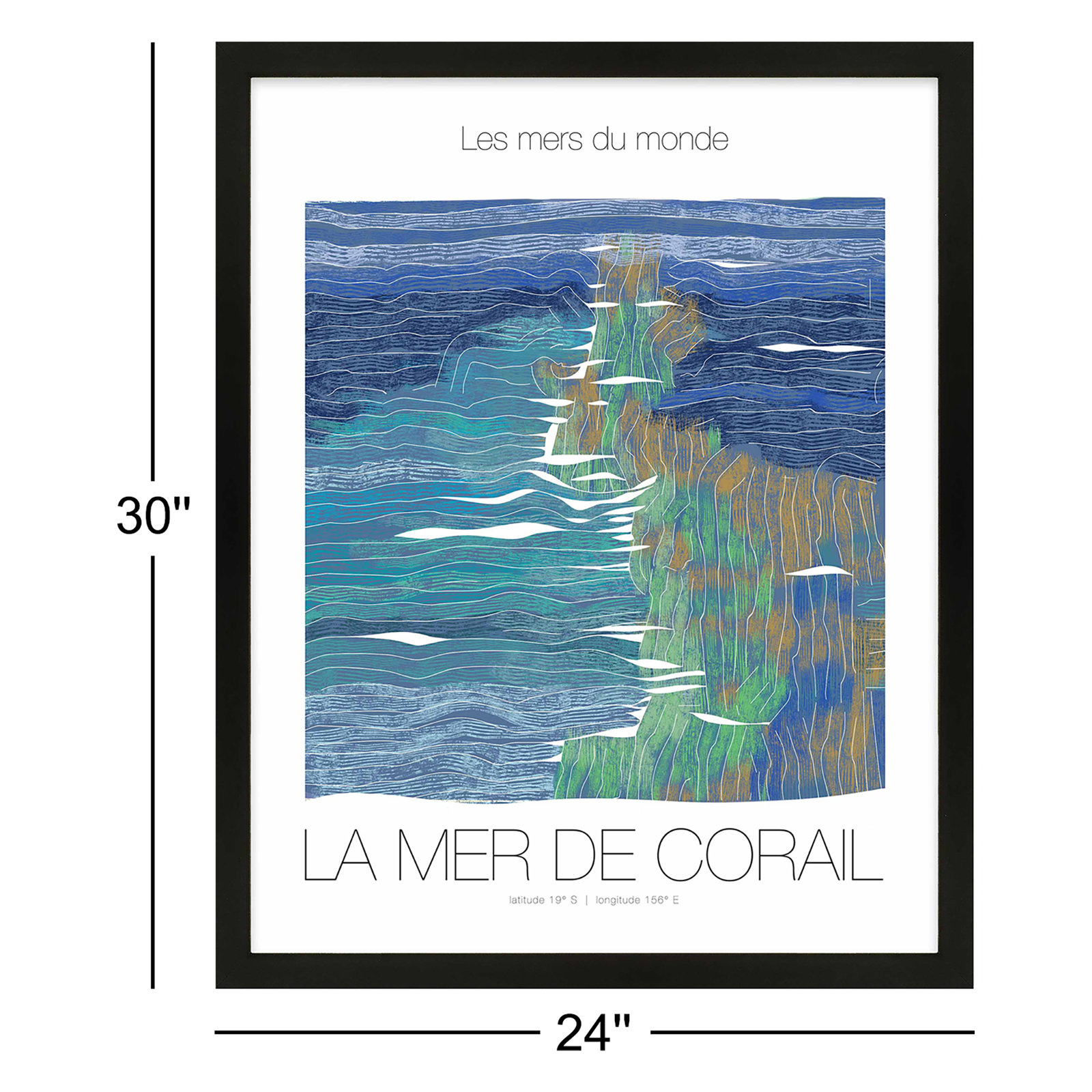 Mer De Corail by Jacques Pilon, 30" H x 24" W x 1.25" D