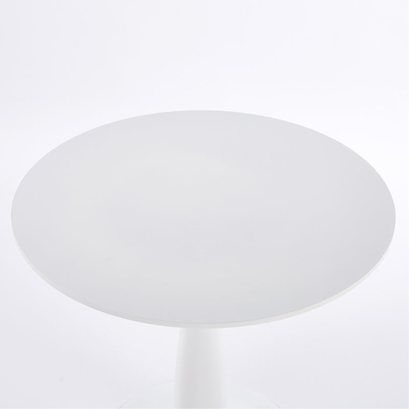 Table à piédestal moderne de 31,5 pouces de style Mid-Century, table de salle à manger multifonctionnelle pour 4 à 6 personnes et grande table basse, plateau en MDF blanc pour le salon, la cuisine et le bureau