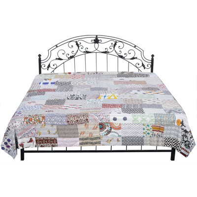 Cotton Blend Floral Coverlet