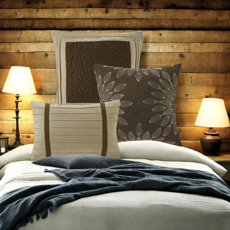Luxueux ensembles de literie en faux suède 7 pièces, polyester, confort de chambre à coucher transitionnel