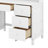 Writing Desk And Upholstered Chair Set With Bookshelf, 40'' Vintage Computer Desk With 4 Drawers, Hutch, And Chair-1319519010