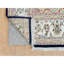 Tapis bleu en laine noué à la main 7 K 10 pi x 7 pi 10 po x 10 pi 1 po Nain Design 250 KPSI
