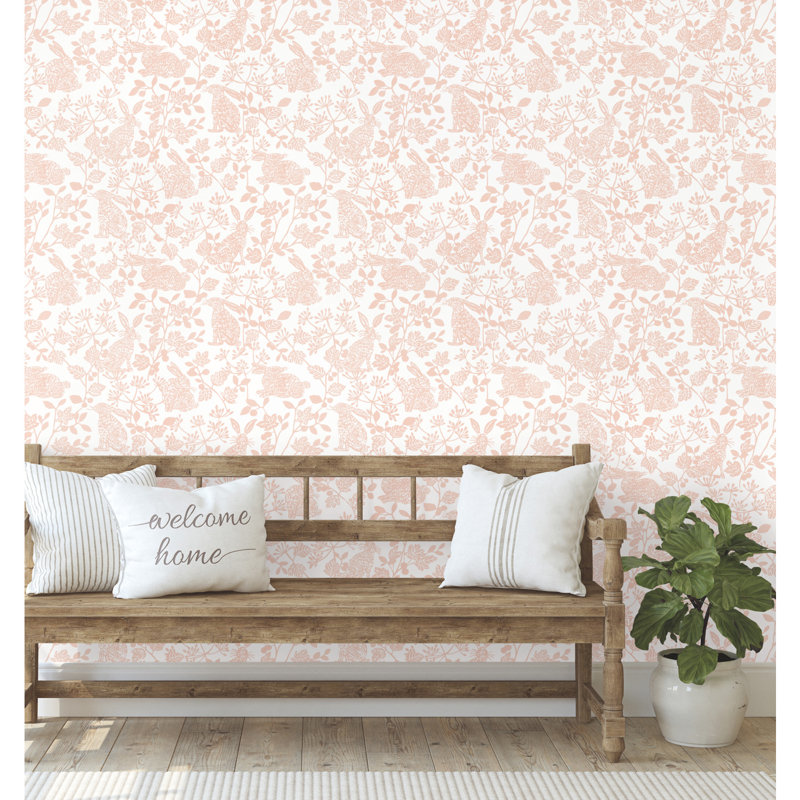 Floral Peel & Stick Wallpaper Roll, Pink