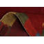 Tapis rouge vibrant de style Gabbeh 6 x 8 avec bordure multicolore faite à la main