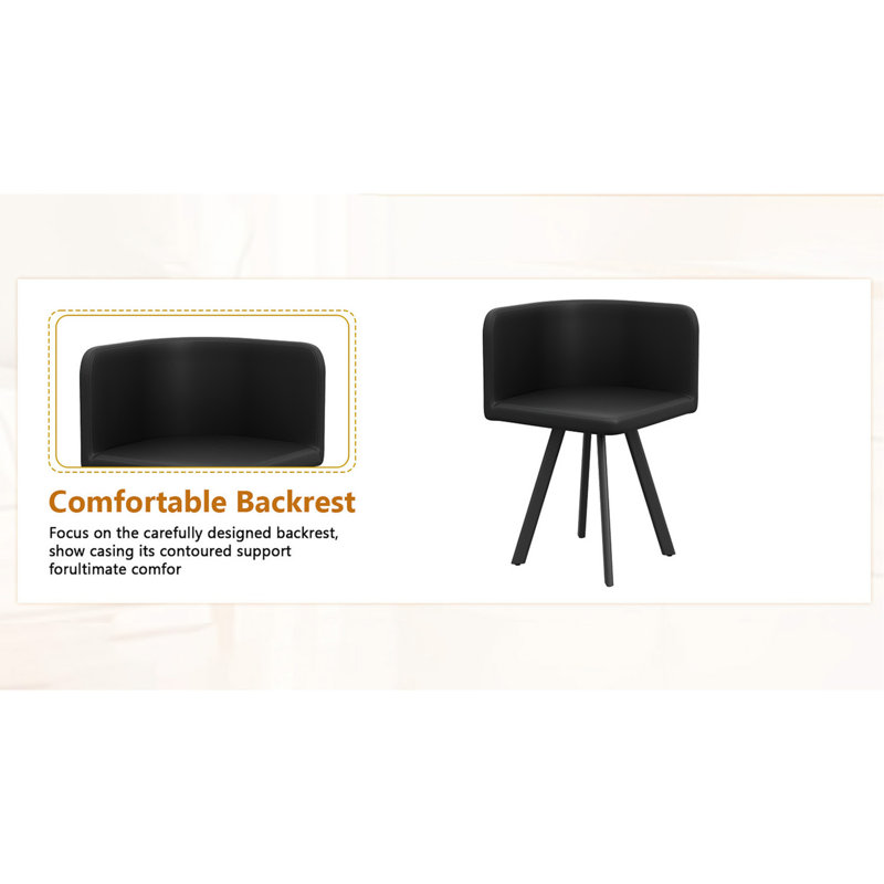 Ensemble de table de salle à manger rustique et 4 chaises en cuir PU - Ensemble de table de cuisine 5 pièces pour petits espaces, appartement, coin repas, finition grain de bois, chaises noires