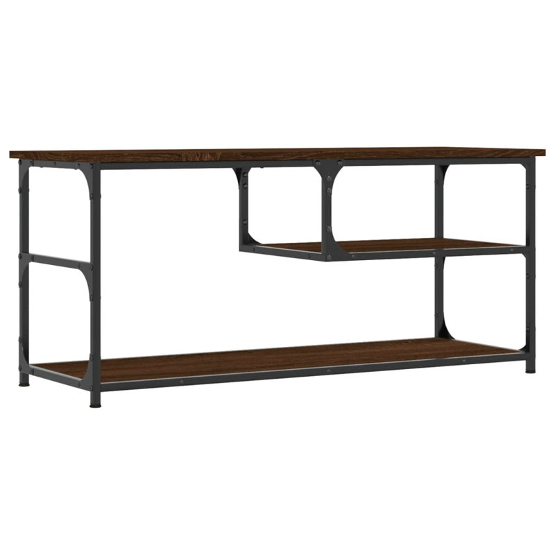 Hewins Unfinished TV Stand for TVs up to 43", Brown Oak
