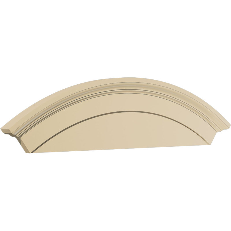 Fronton arqué en uréthane 46 po x l 14 po x P 3 po, brun clair, H 14 po x l 46 po x P 2,75 po
