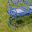 Banc en mosaïque Naples bleu sarcelle et doré avec cadre en fer