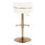 Tabouret de bar réglable en similicuir Sone avec repose-pieds arrondi en T-103133936