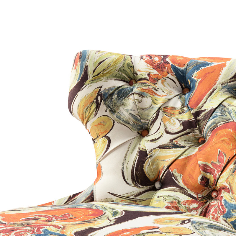 Fauteuil d'appoint contemporain avec capitonnage chic