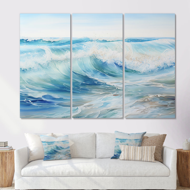 «Ocean Charm», art mural sur toile océanique, Toile tendue, H 32 po x l 48 po x P 1 po