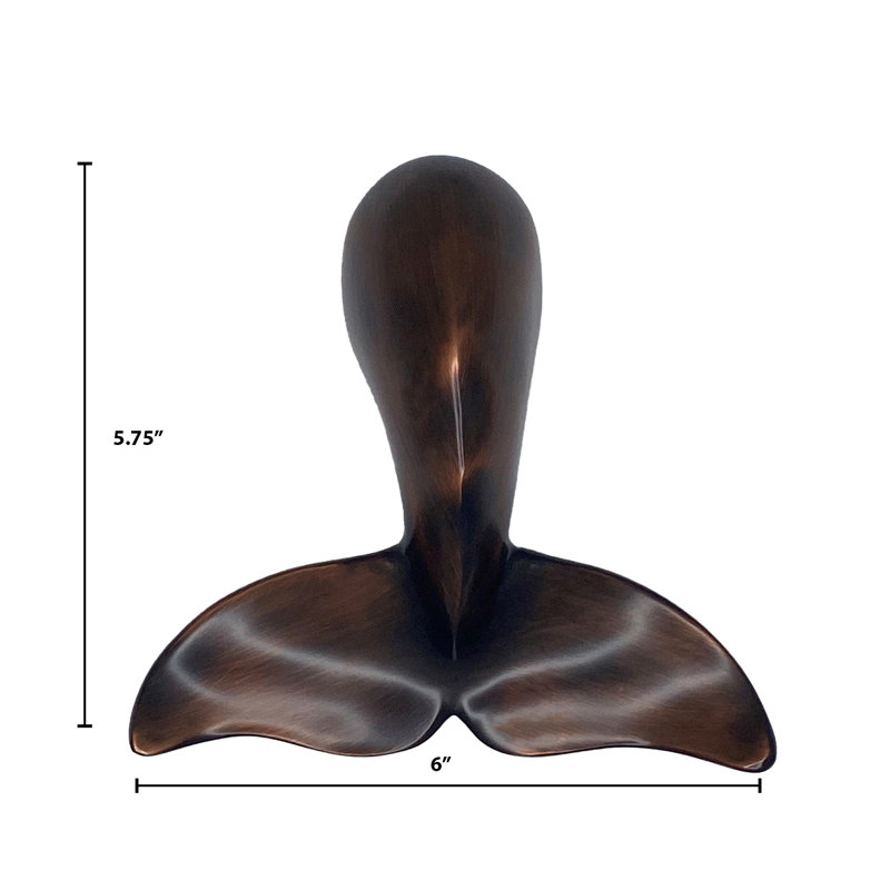 Heurtoir de porte baleine à bosse, Bronze huilé
