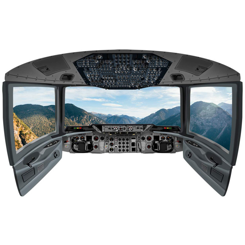 Murale de fenêtre avion cockpit mountain Ranbir, H 36 po x l 60 po