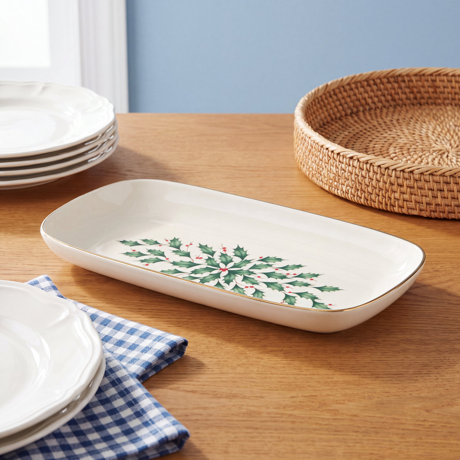 Holiday Porcelain Bread Platter