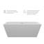 Baignoire de trempage autoportante en acrylique avec drain et trop-plein 67 po. X 29,5 po.