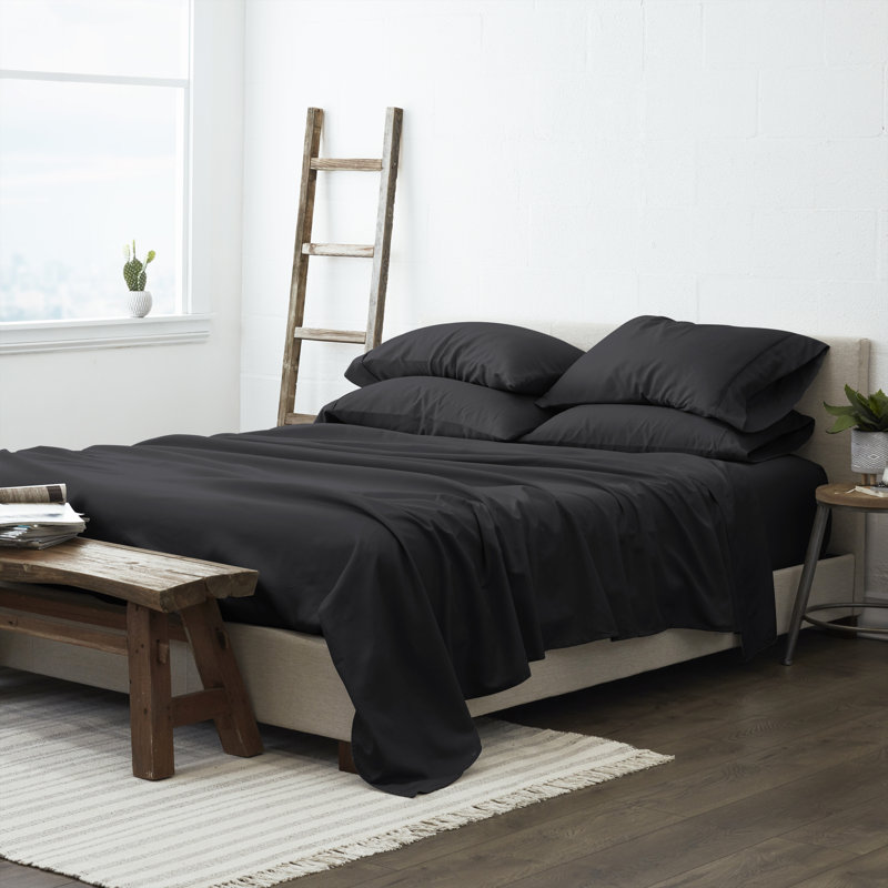 Archimedes Microfiber Sheet Set, Black, Twin XL
