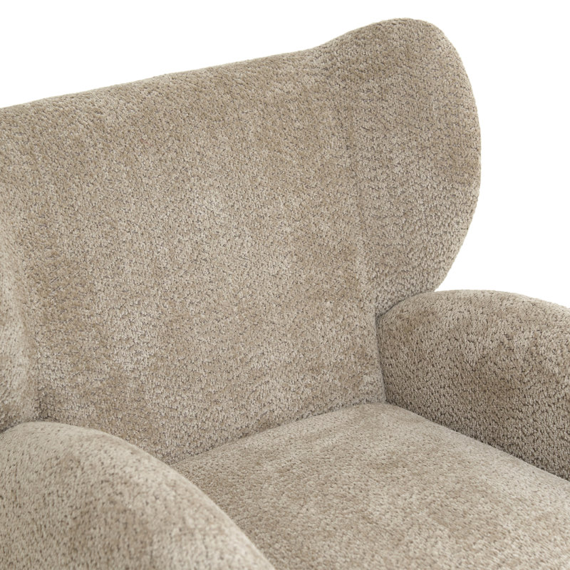 Fauteuil d'appoint inclinable convertible Nordic avec dossier incurvé, Chameau