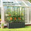 Lit de jardin surélevé avec treillis, cage à tomates avec sac de culture