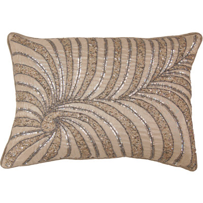 Glitz Bead Embroidered Feather Down Fill Pillow Cover & Insert