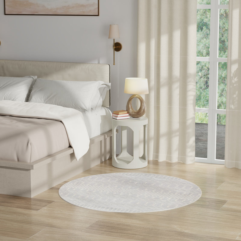 Athalla Washable Moroccan Indoor Rug, Round 4'