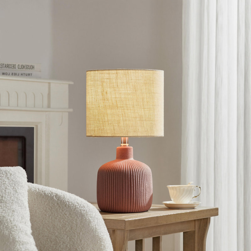 17.5" Ceramic Table Lamp, Terracotta