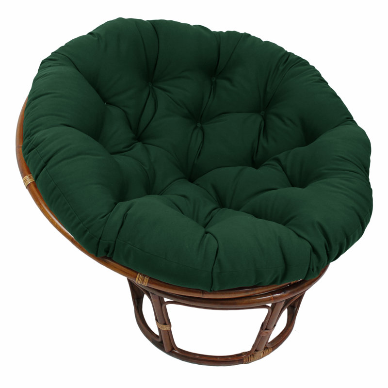 Outdoor Papasan Seat Cushion, Forest Green Velvet, 44" W x 44" D